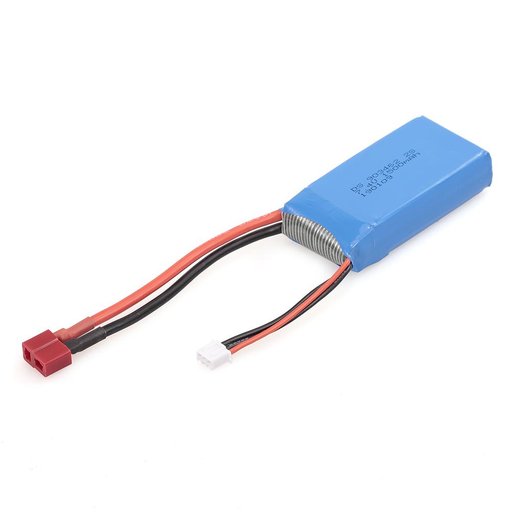 RC Li-Po Battery 7.4V 1500mAh 25C 2S Rechargeable with T Plug for RC Drone Car Boat Helicopter