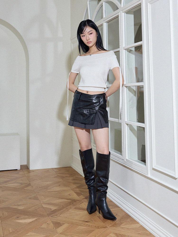 ITOV SEOUL Off-Shoulder Cutout Knit Iv