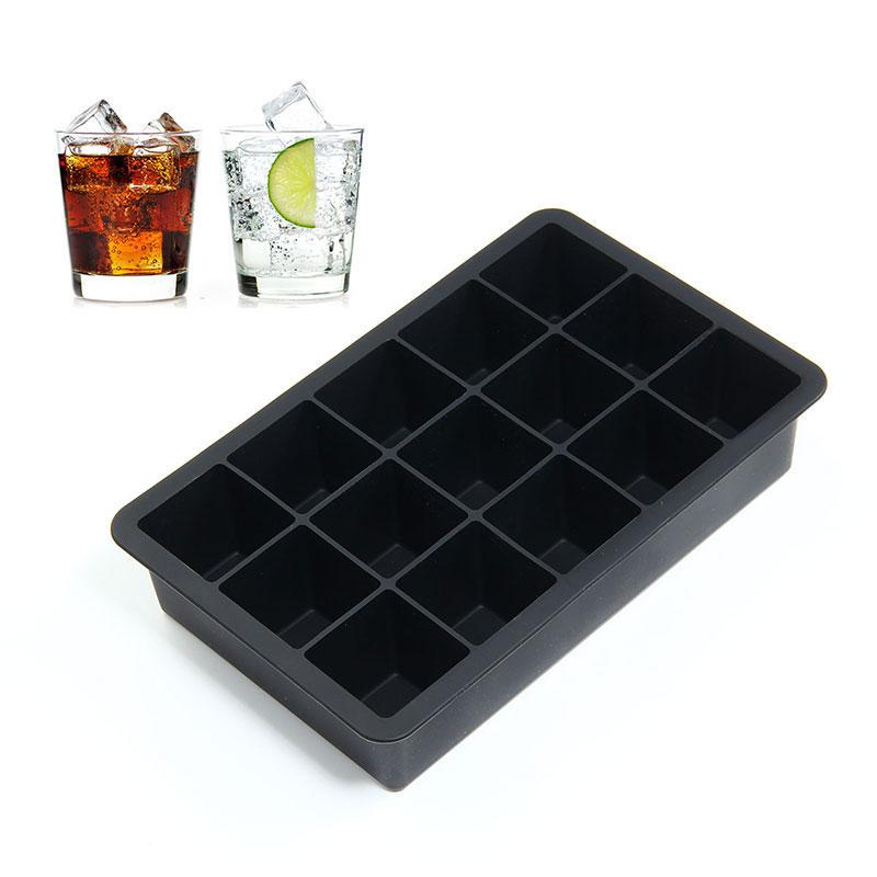 Black Big Giant Jumbo King Size Large Silicone Ice Cube Square Tray Mold Mould