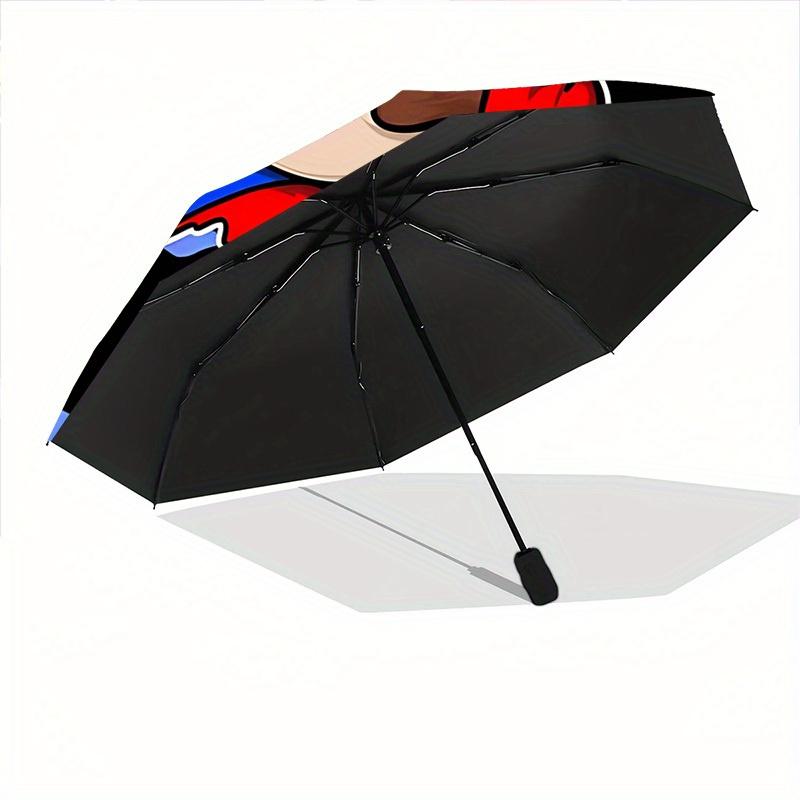 1pc Mario Automatic Open/close Folding Portable Umbrella with 8-Rib Structure for Women/Men, All-Season Use a0901055