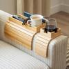 1/2 Stück Bambus Couch Armlehnen Tisch Tablett mit abnehmbarem Holz Armlehnen Tassenhalter Faltbar Anti-Rutsch Sofa Seite