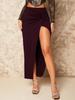 Spring-Summer Pleated High Slit Long Skirt for Women - Sexy Solid Color Hot Girl Outfit
