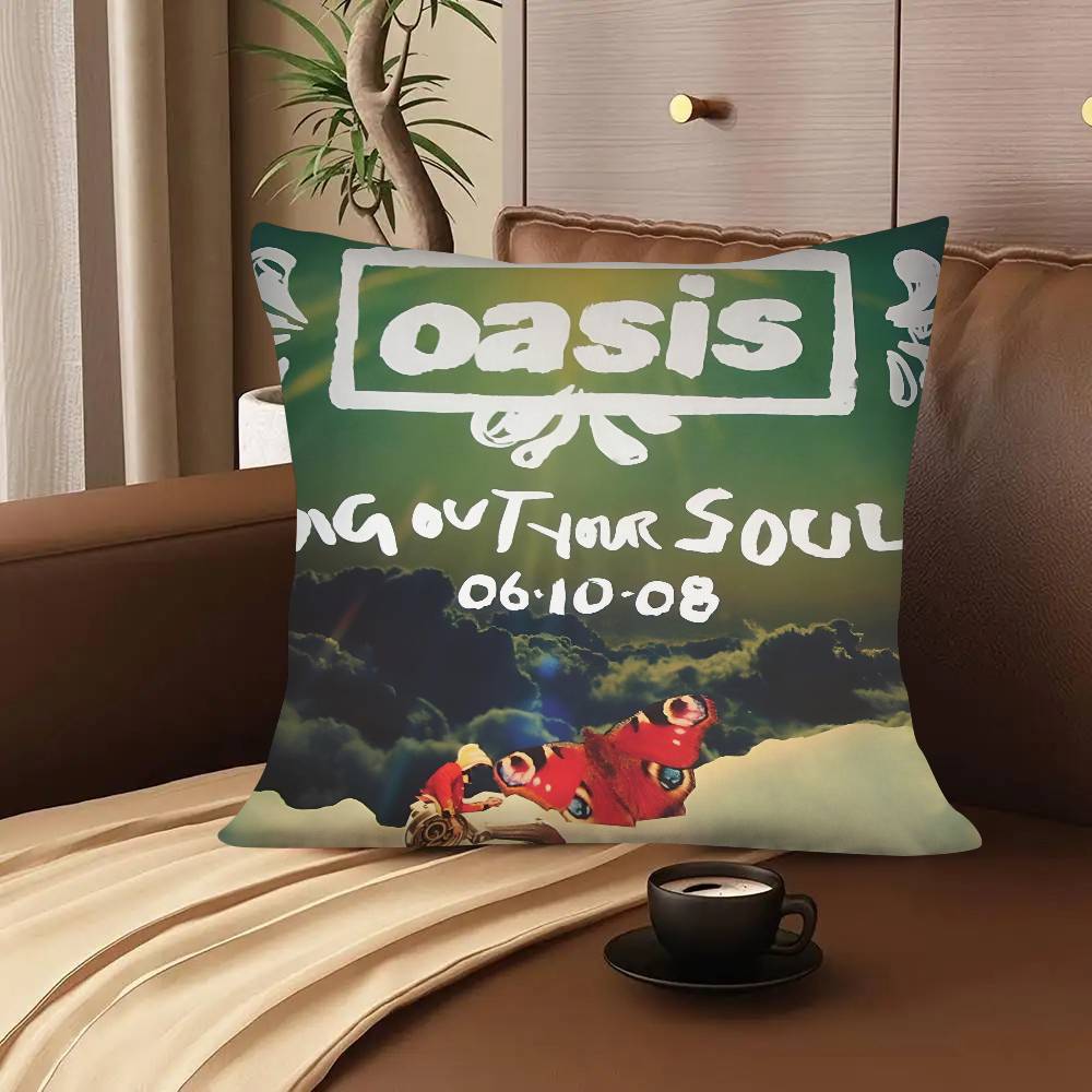 Funda de Almohada Banda Oasis Cuadrada Dormitorio Sofá Comodidad de Ocio Cojín Coche Sala de Estar Decoración del Hogar