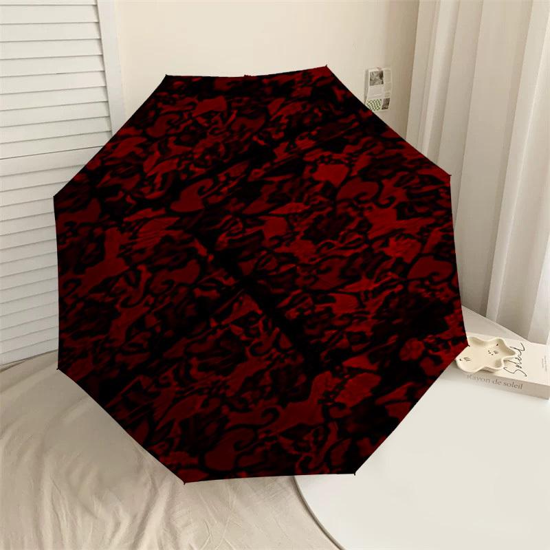

1PC leaves pattern Umbrella-8-Rib Reinforced, Automatic Open, Lightweight & Durable, Cute Fashion Accessory for Outdoor-W199
