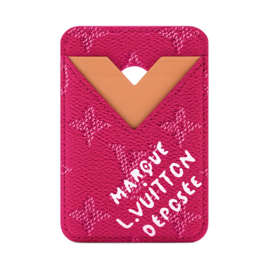Louis Vuitton Magnet Monogram Coated Canvas Card Holder Men Card Holder Rose-Pink M26944