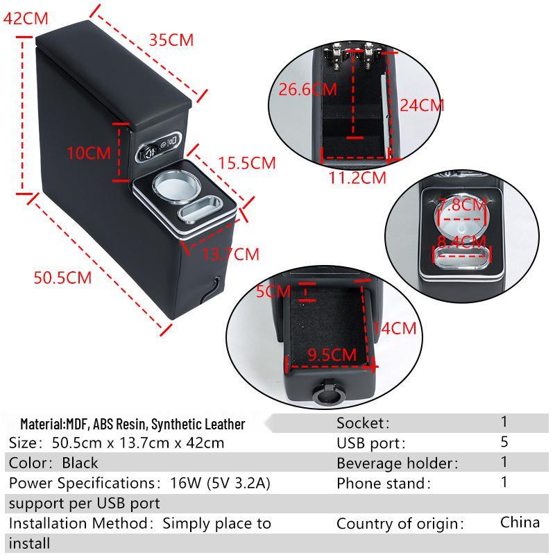 Armrest Box for Toyota Sienta 10/NSP170 Series Hybrid 2019