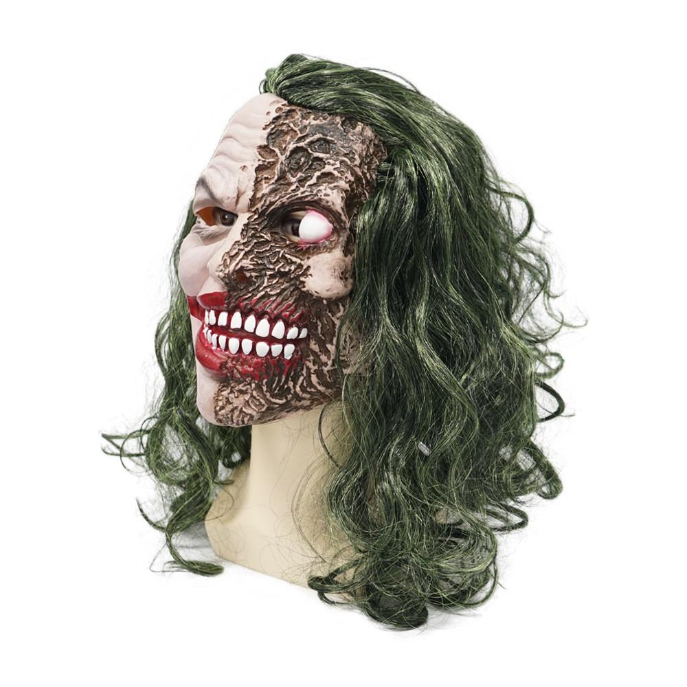 Latex Joker Head Mask With Large Eyes For Halloween Costume And Pranks