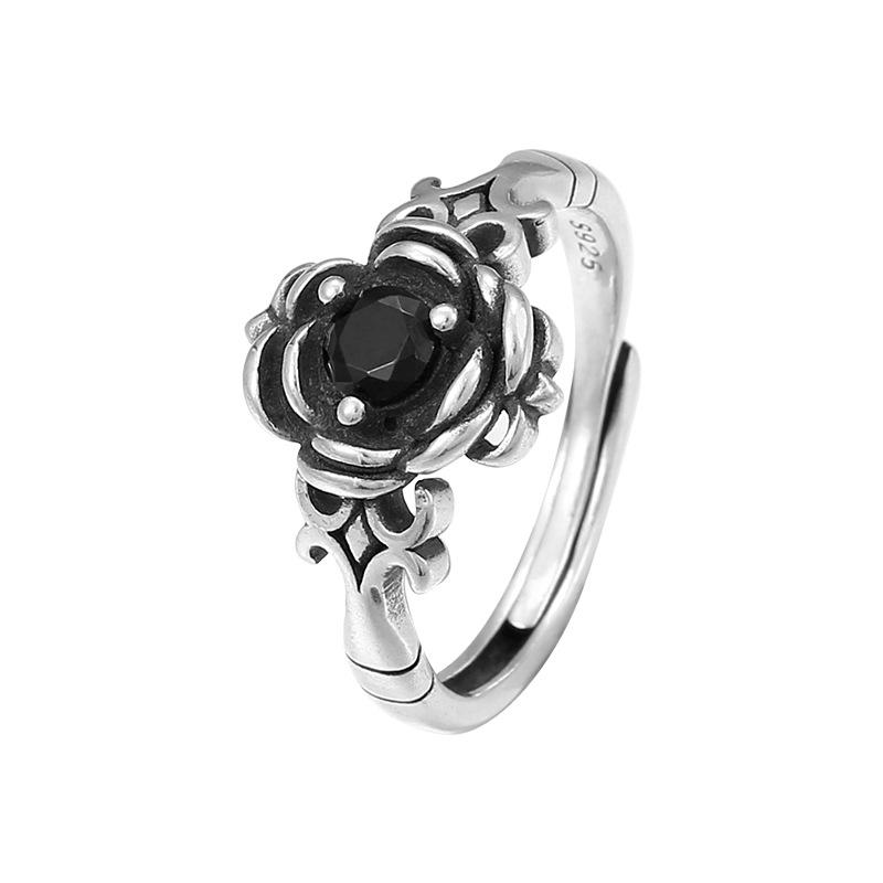 Banyan Tree S925 Silber Dunkelrosa Ring: Einfacher, Punkiger, Cooler, Süßer Stil für Frauen