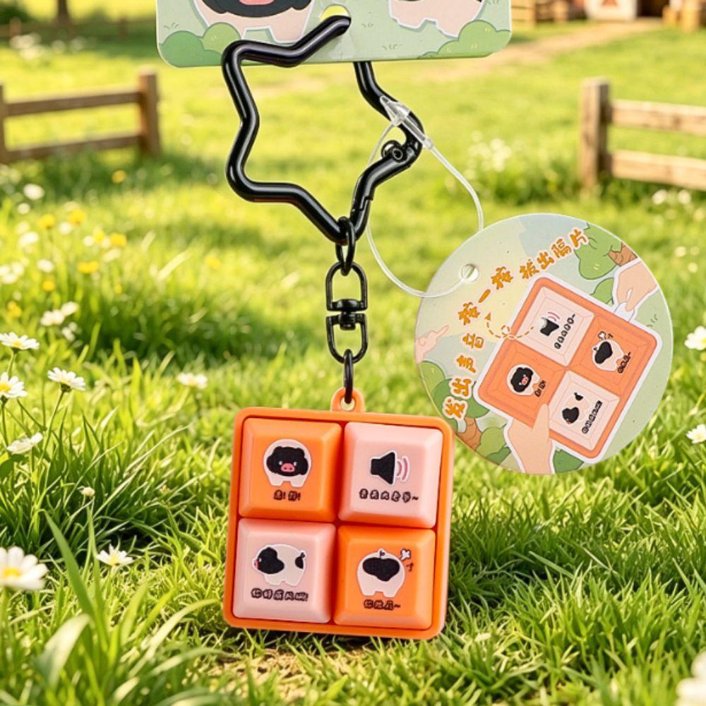 4-Button Fidget Clicker Toy Smooth Polished Edges Figure Keychain Accessories gifts