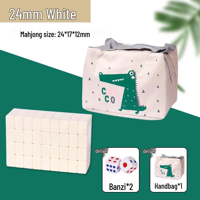 Compact Travel Mahjong Set - 24mm & 30mm Tiles, Solid Carved Sparrow Design, Ideal for Dorms and Table Games