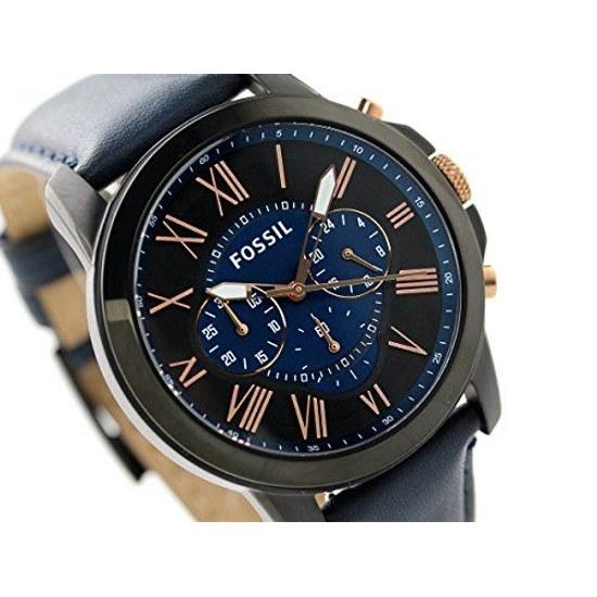 Ceas FOSSIL Grant Cronograf Quartz Negru-Bleumarin FS5061 Bărbați