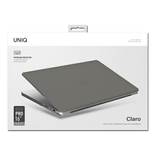 UNIQ Claro Case MacBook Pro 16" M1 2021 / M2 2023 / M3 2023 / M4 2024 / M5 2026 Transparent Gray/Smoke Matte Gray