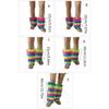 Winter 80s Furry Long Socks Leggings Cover Leg Warmer Punk Boots Socks Plush Vintage Rainbow Warm Boot Cuffs Leg Cover