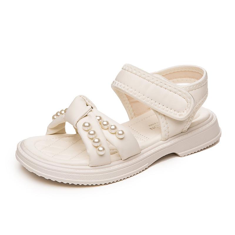 Little girl sandals 2025 girls summer new pearl children's shoes girls foreign princess shoes non-slip beach