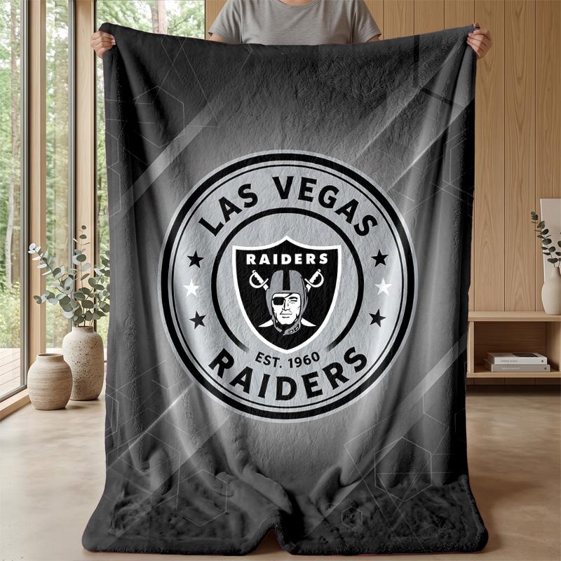 Las Vegas Raiders Flanell Fleece Decke Gemütlich Warm Überwurfdecke für Sofa Bett Reisen Ganzjahresnutzung
