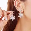 Crystal Zircon Pearl Christmas Stud Earrings Snowflake Long Tassel Earring  Party Accessories