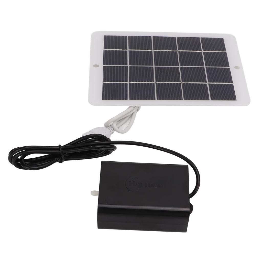 Solar Oxygen Pump Output Interface 3W5V Portable Solar Oxygen Aerator for Traveling Camping Cycling
