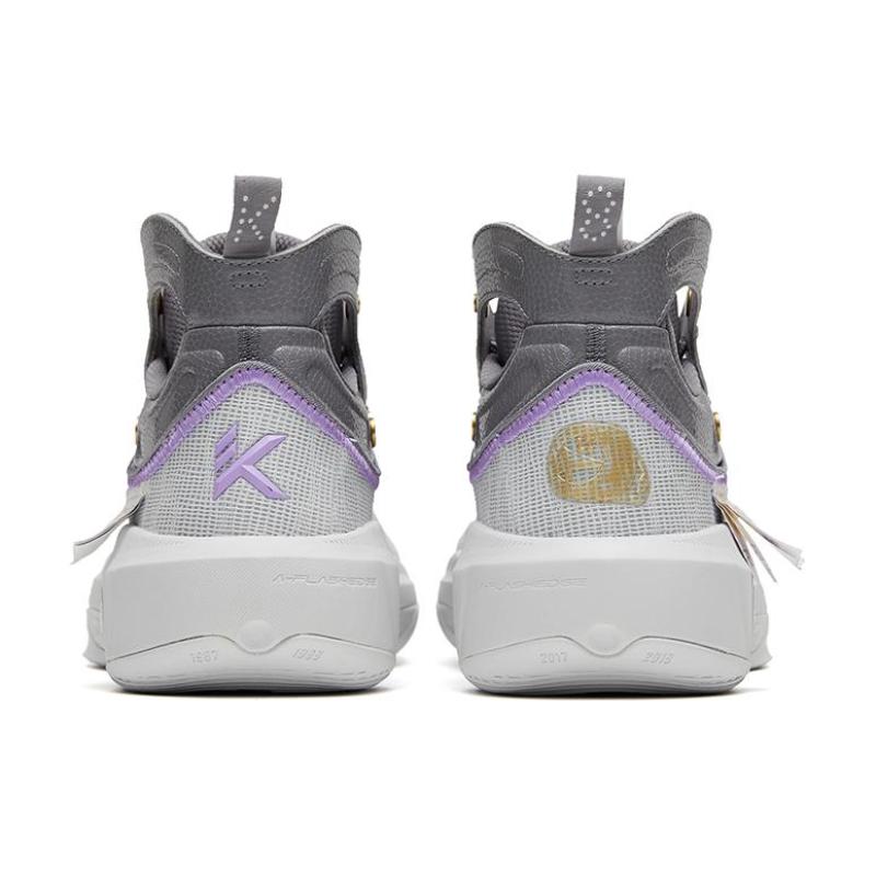 Anta KT8 Starlight Slip Resistant, Abrasion Resistant, Lightweight High Top Basketball Shoes Men's Purple Silver Sneakers 112321101-3