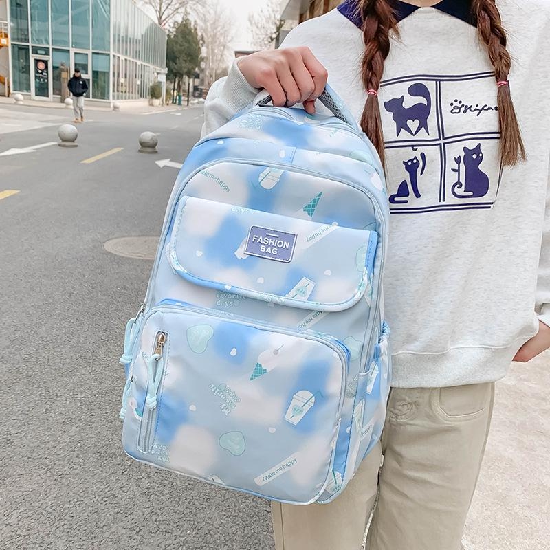 Schoolbag senior school bag large capacity fresh sweet girl backpack primary school students junior high school casual backpack
