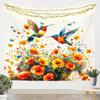 Floral Owl Tapestry For Girls,Kawaii Owl Birds Tapestry For Bedroom Boho Flowers Print Tapestries ,3D Animal Print Tapestry
