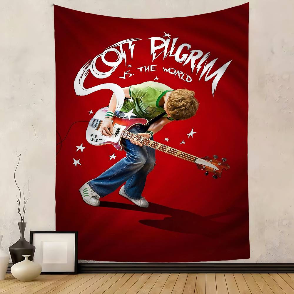 Vintage Film Scott Pilgrim VS The World Buntes Wandbehang Wandbehang Tarot Hippie Wandteppiche Schlafsaal Wandkunst Dekor
