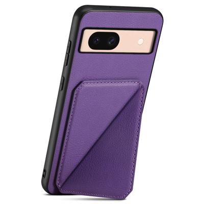 Pro pouzdro Google Pixel 8a Stojánek Kožený+PC+TPU Kryt na telefon se skrytým držákem na karty