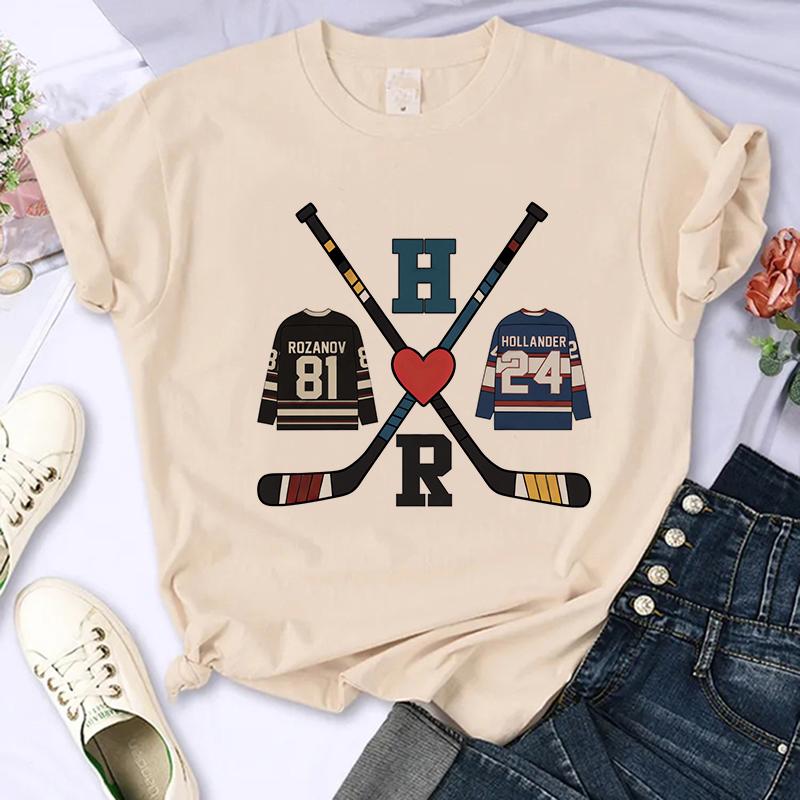 Lässige Gothic T-Shirts Oberteile Damen Grafik Vintage T-Shirt Heated Rivalry Print Rundhals Ärmel T-Shirt Kleidung Ästhetische Kleidung