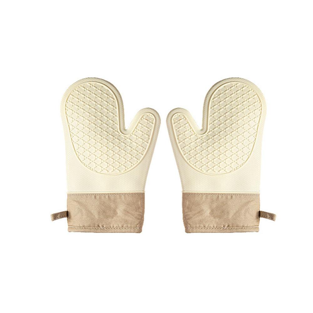 1 Pair Silicone Baking Gloves Heat Resistant Heat Insulation Mitts Durable BBQ Gloves  Hot Dish