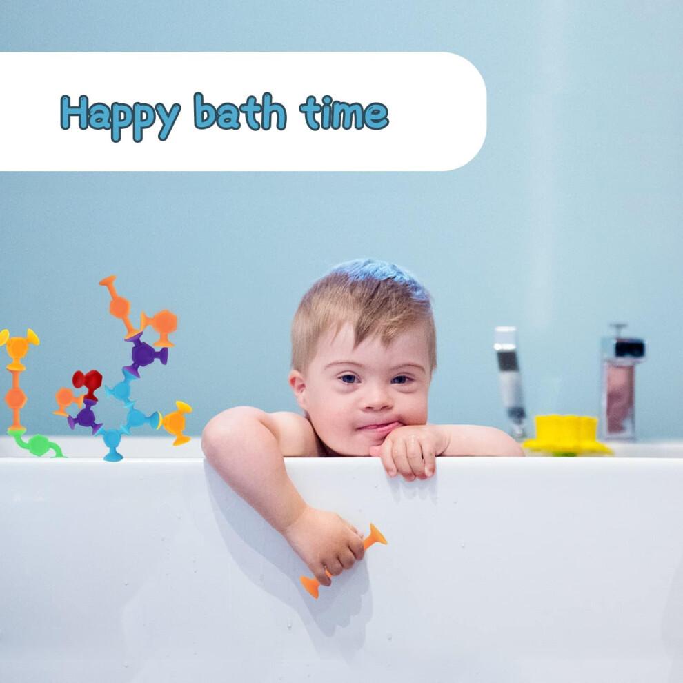 48 Piece Bath Toys for Kids Age 3 and Up, Sensory Bath Playset for Autistic Children, BPA-Free, Colorful and Engaging