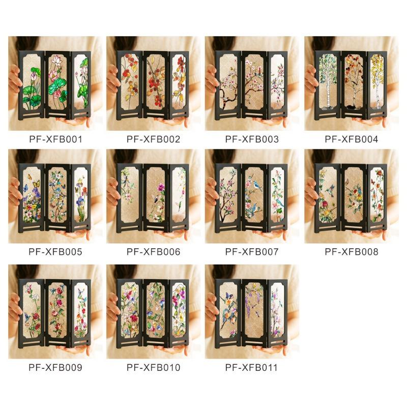 Creative Chinese-Style Floral Bird Acrylic Screen Ornament Retro Pattern Screen Crafts Desk Display Craft Home Decoration Gift