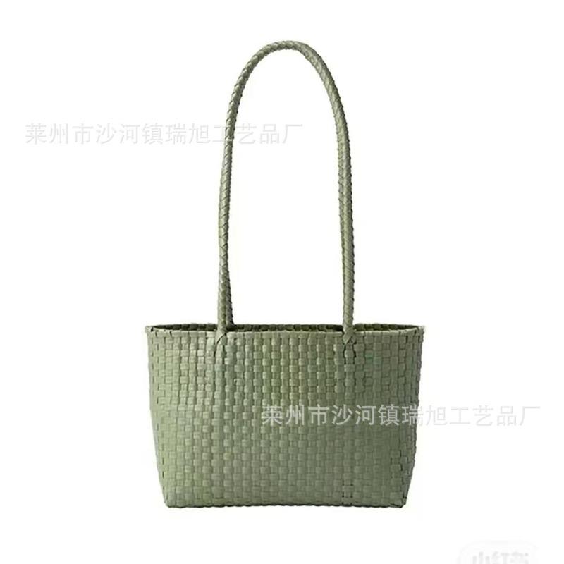 New woven tote bag women's large-capacity shoulder handbag commuter vacation versatile fashion simple bag