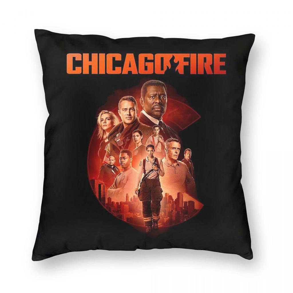 Chicago Fire Cast Members Pillowcase Polyester Linen Velvet Pattern Zip Decor Pillow Case Bed Cushion Cover