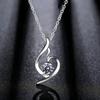 Huitan Charming Purple Pendant Necklace for Women Temperament Elegant Bridal Wedding Neck Accessories Eternity Jewelry