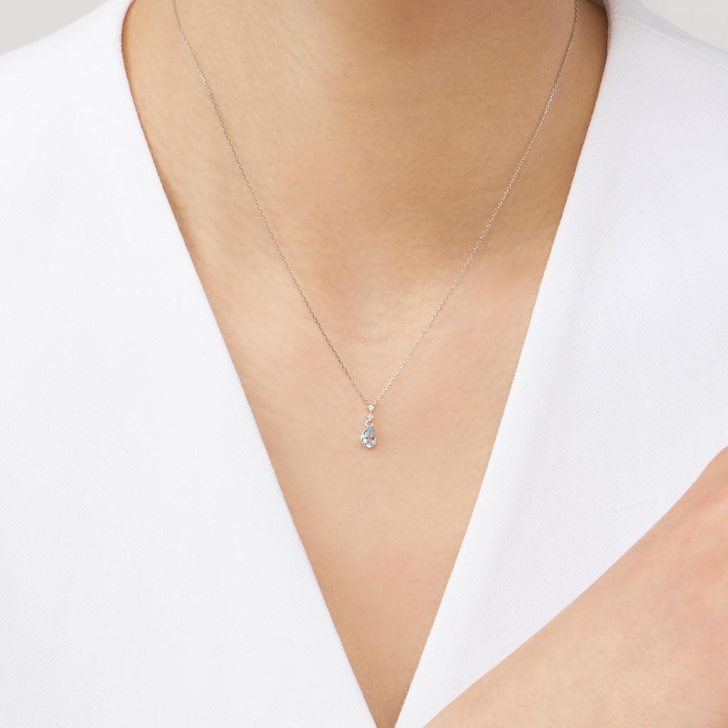Platinum Aquamarine Necklace APVN209840AQ [Official] [Vendome Aoyama] [Platinum Woman]