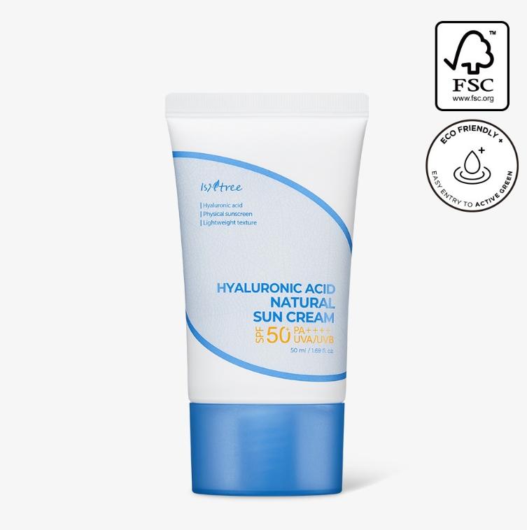 

ISNTREE Натуральный солнцезащитный крем с гиалуроновой кислотой 50 мл | Мягкий минеральный солнцезащитный крем SPF50+ 50ml