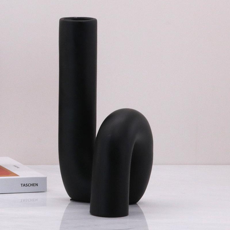 Simple Modern Electroplated Metal Decorative Ball Creative Blue and White Twisted Flower Arrangement Ornaments S-shaped Elbow Model House Accessories