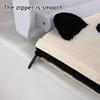 Toilet Mat with Handle Cartoon Panda Design Thickened Velvet Toilet Seat Cover Bathroom Dorm Hotel Accessories