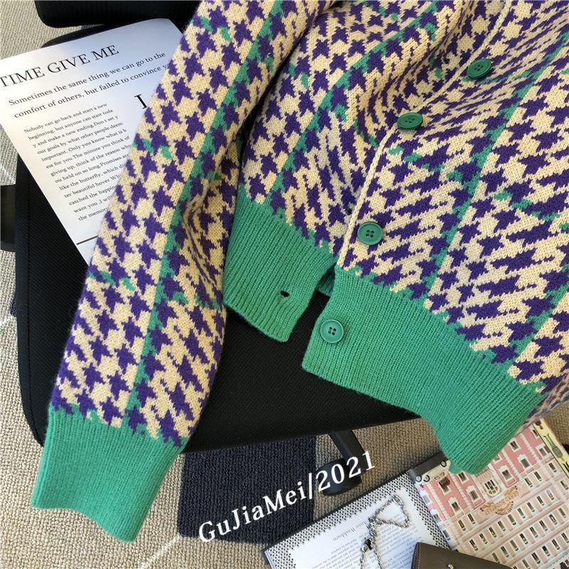 Knit Cardigan Women 2022 Autumn And Winter New Round Neck Fashion Retro Short Sweater Tops