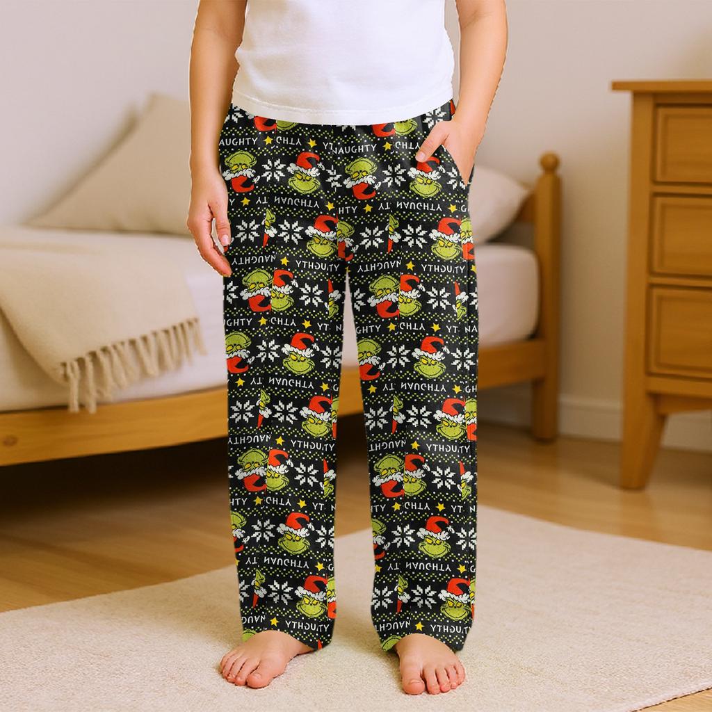 Fashionable Children's Versatile Print Pocket Casual Pants