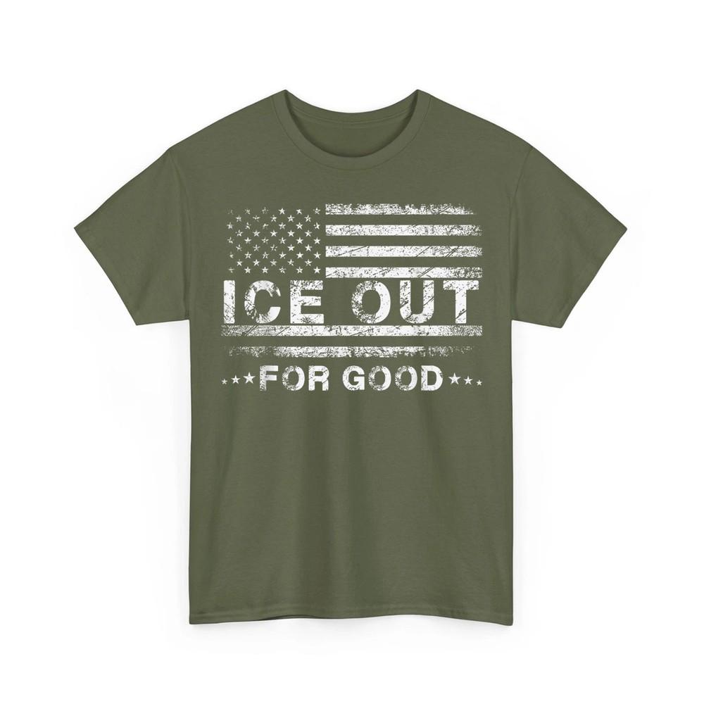 ICE Out for Good Bold Protest Statement American Flag Vintage Unisex TShirt Unisex T-Shirt S