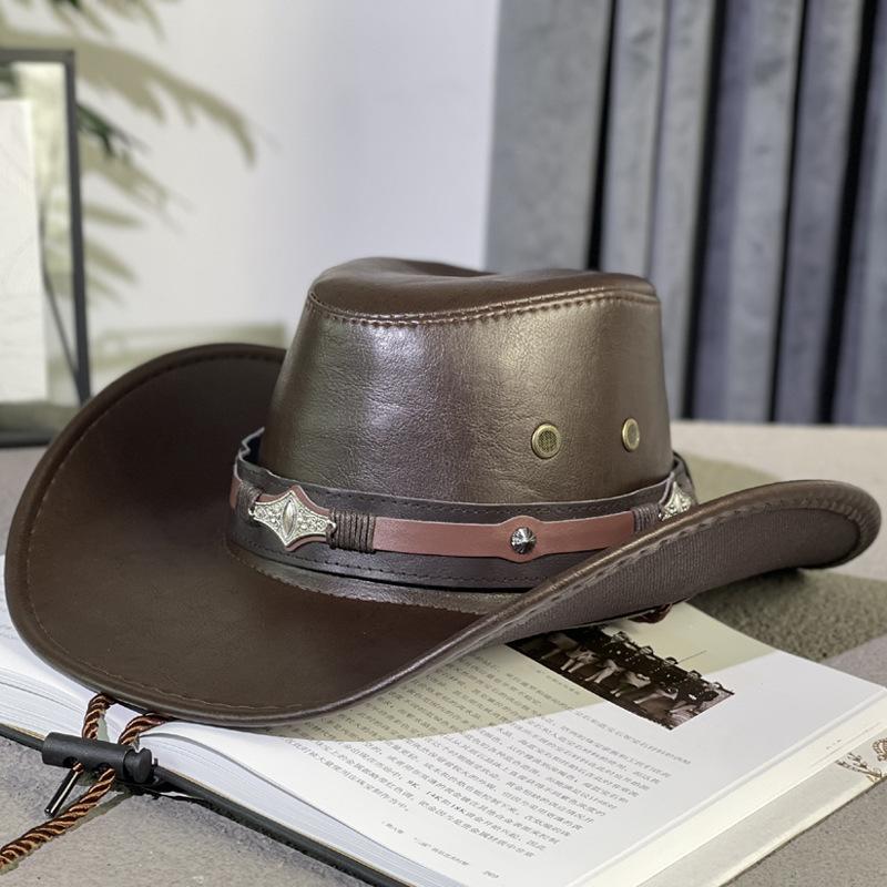 Men's and women's spring and autumn outdoor sunscreen visor hat travel knight hat western cowboy hat big edge Tibetan jazz hat