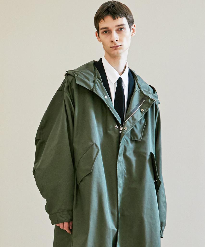 Cappotto Oversize Knd M-51 a Coda di Pesce Verde Oliva Khaki
