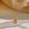 Stainless Steel Floral Pearl Necklace - Luxury Geometric Clavicle Chain