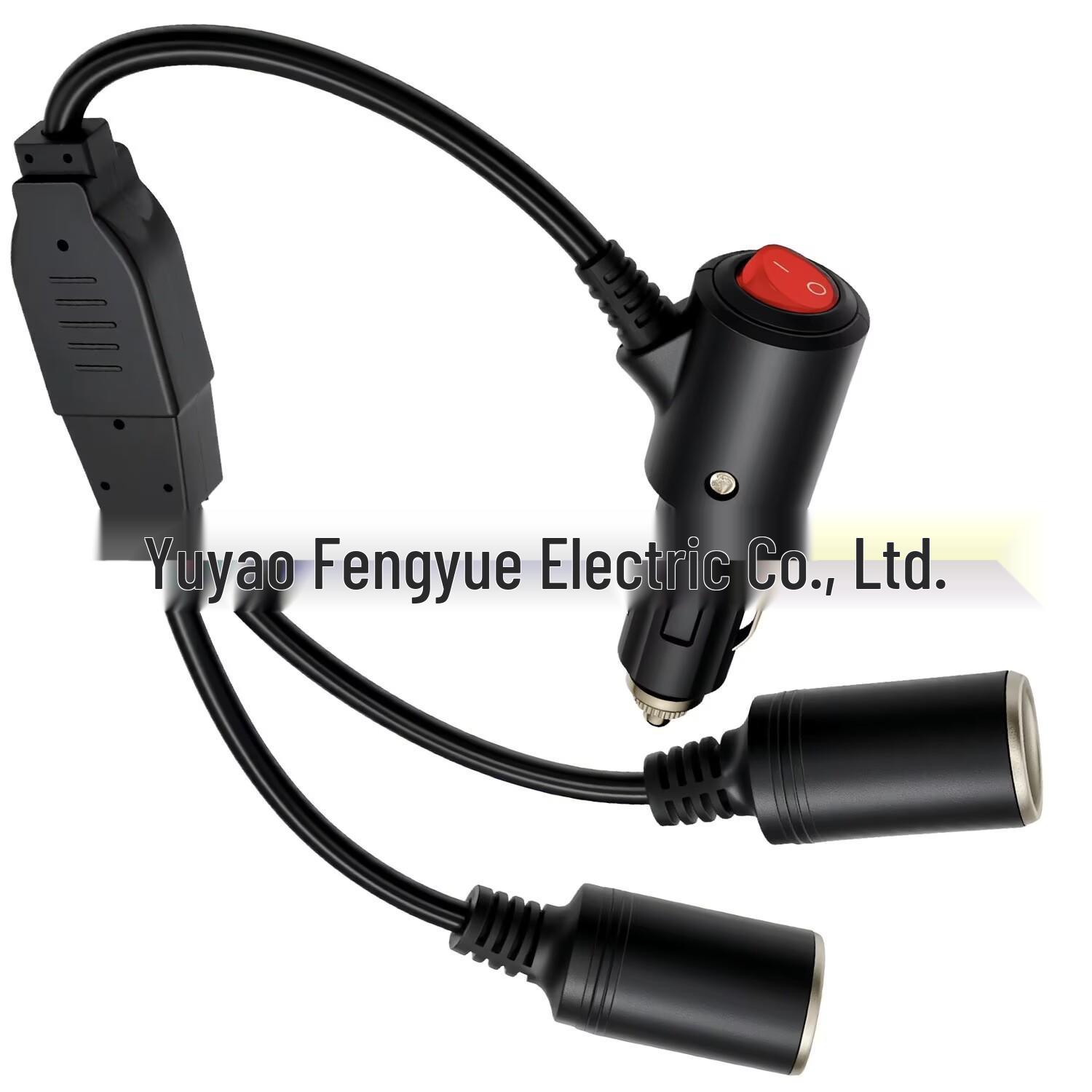 

35cm Elbow Lighter Splitter with Dual Female Sockets and Switch - 15A Car Extension Cable 7888