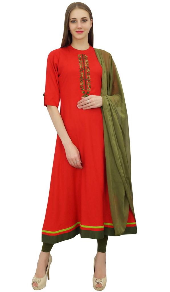 Atasi Womens Readymade Straight Kurta With Net Dupatta Ethnic Salwaar Suit