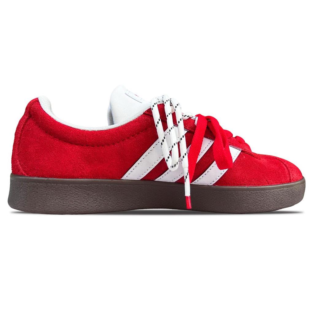 Adidas VL COURT 2.0 Leather Cushioning Abrasion Resistant Low top Skateboard Shoes Unisex Scarlet HQ1802(Team1071-)
