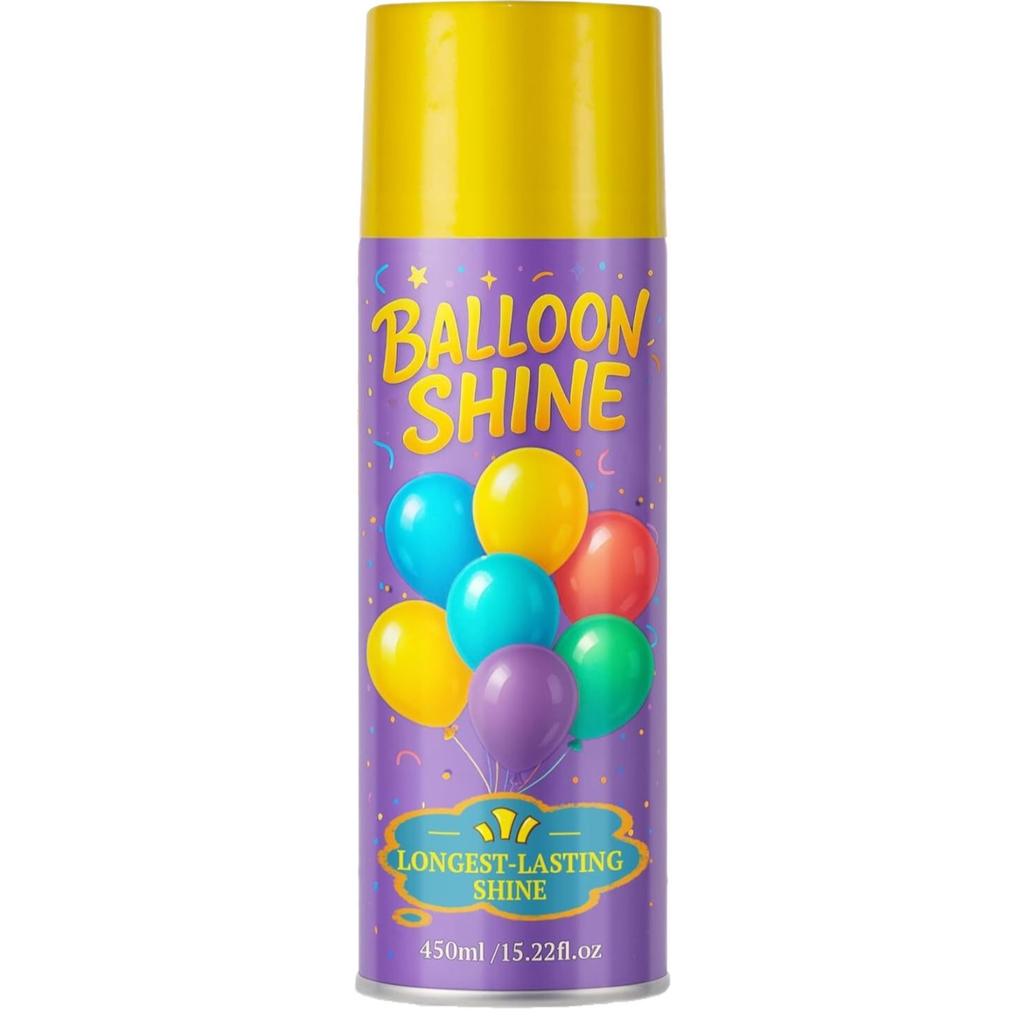 Balloon Shine Spray for Party, Quick Gloss, No Residue, for Latex Balloons, 500ml