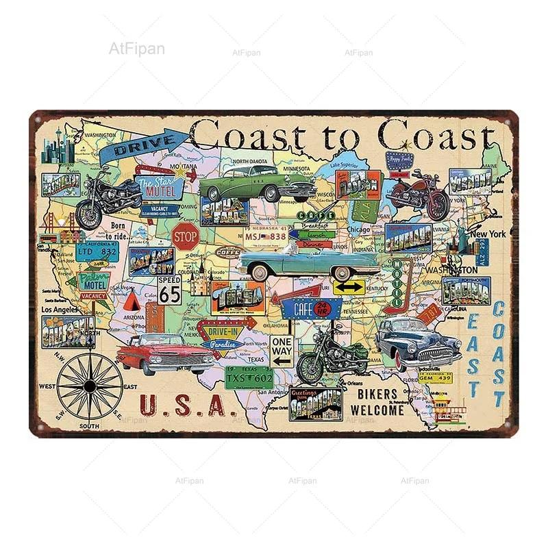 Vintage Motorcycle Garage Metal Plate  Classic Tire Poster  Shabby Chic Wall Art Decor  xCM Metal Painting for Home  Retro Cuadr