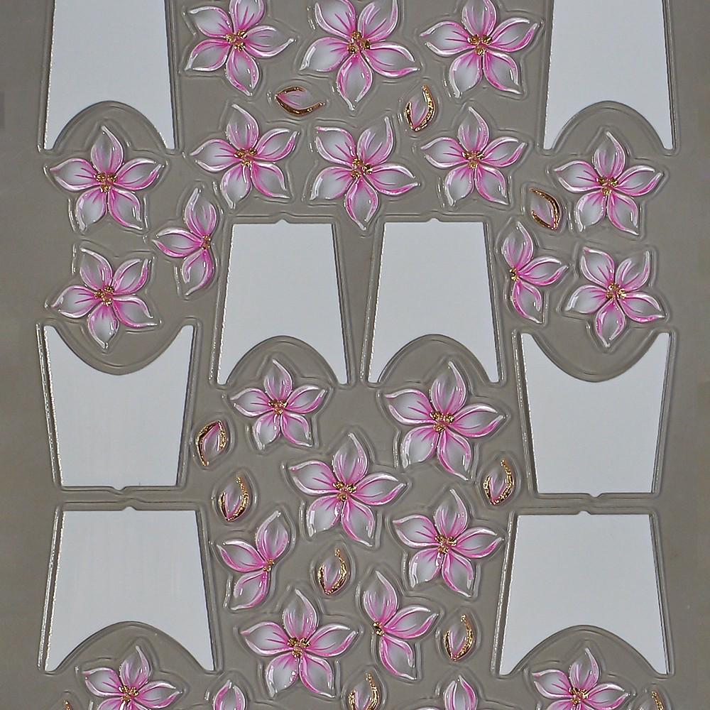 Trendy 3D French Floral Nail Stickers - Self-Adhesive Nail Decorations