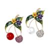 Fashionable Sophisticated Cherrys Lapel Pin with Dripping Oil Designs Contrast Accessory for Party Supplies Costumes
